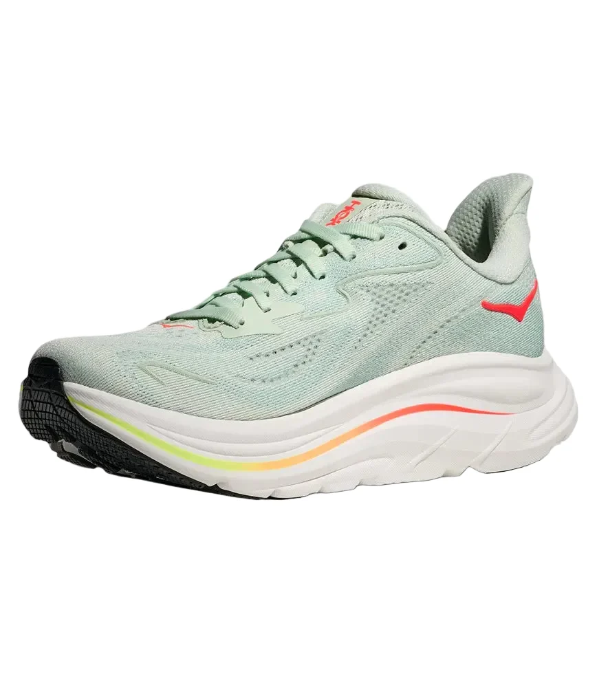 HOKA CLIFTON 10 SEA GLASS NEON FLAME WOMEN’S - Image 4