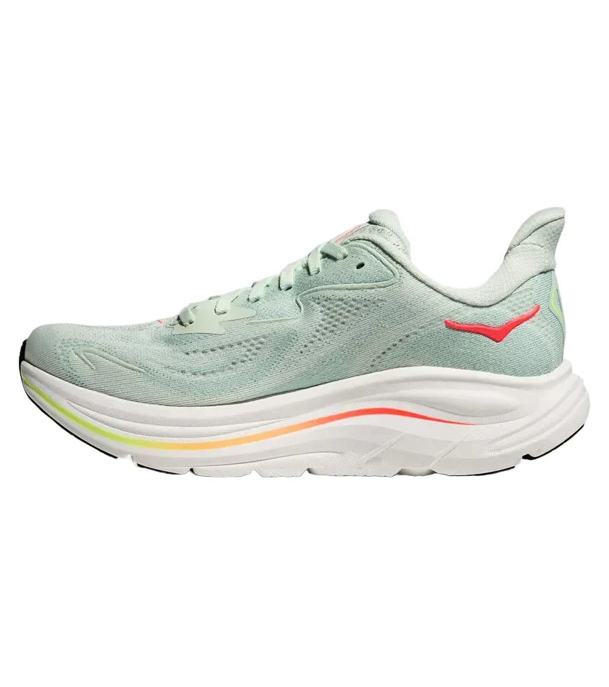 HOKA CLIFTON 10 SEA GLASS NEON FLAME WOMEN’S - Image 9