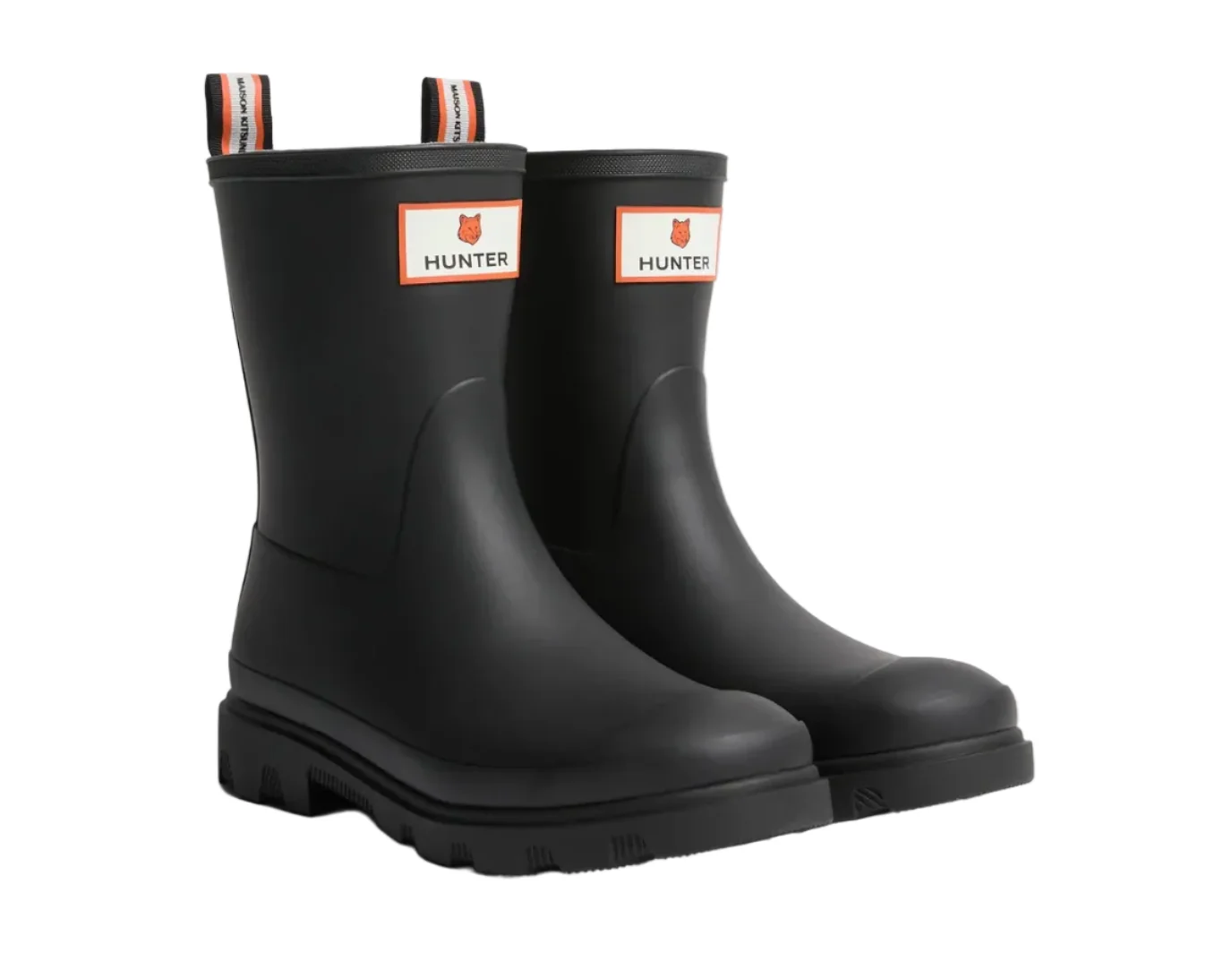 HUNTER x MAISON KITSUNÉ DOWNPOUR SHORT BOOT BLACK UNISEX - Image 4