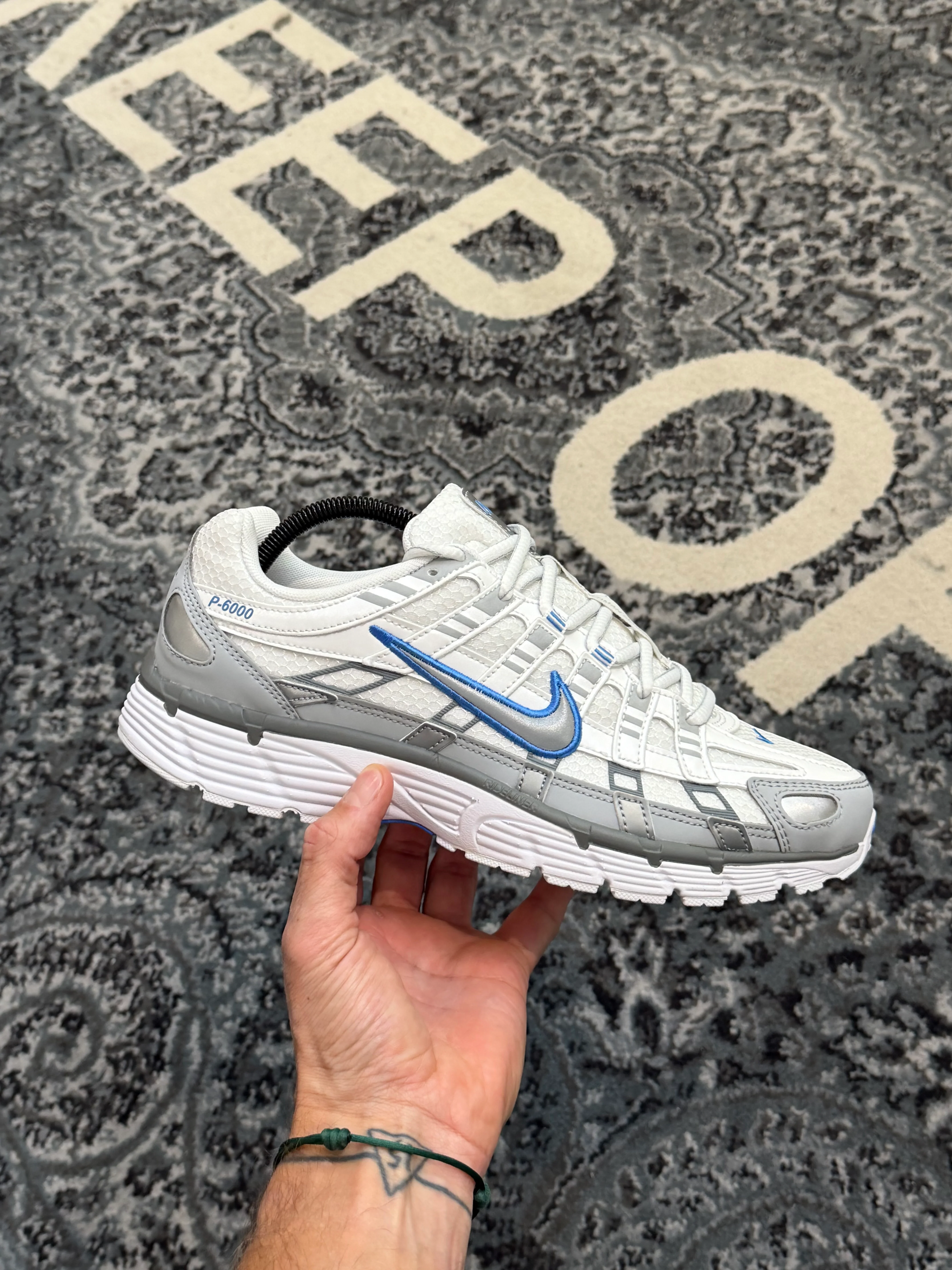 Nike P-6000 White Metallic Silver Blue - Image 2